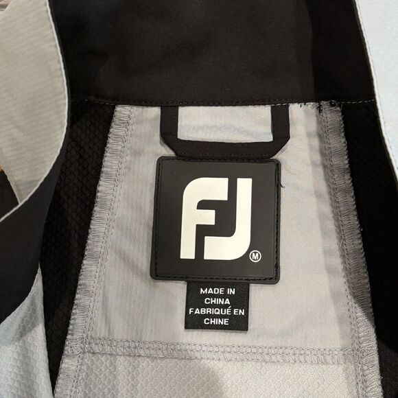 FootJoy Golf Jacket Mens Medium Gray Black Half Zip Windbreaker Athletic - Picture 4 of 8